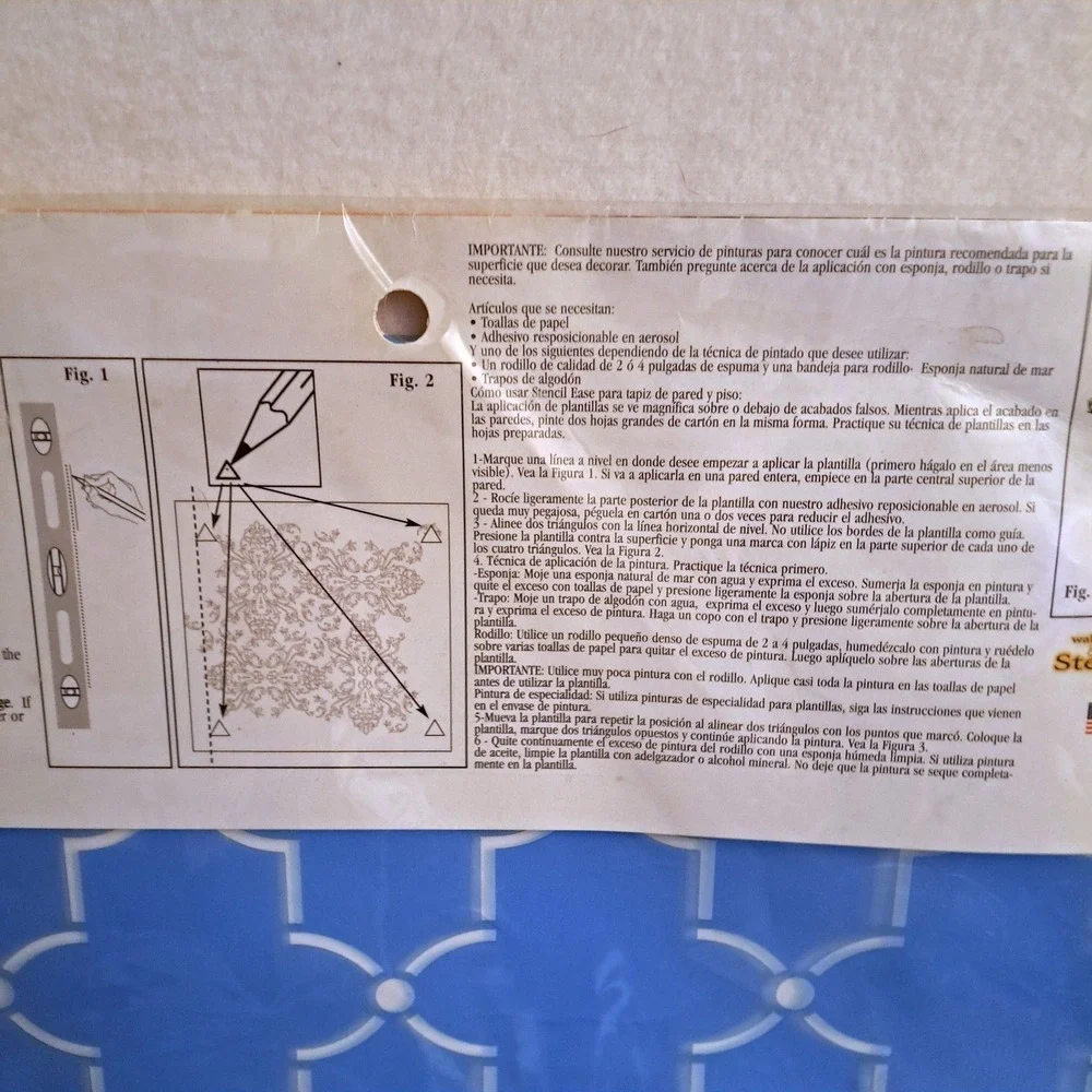 Stencil Ease Iron Lattice Wall‎ Floor Stencil 19.5in Reusable Geometric NEW